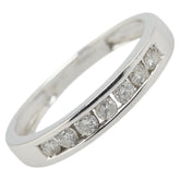 K18WG ホワイトゴールド ダイヤ0.20ct 一文字 リング 指輪 レディース 7号 【中古】